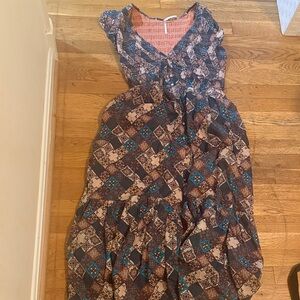 Anthropologie Floral Patchwork Maxi Dress